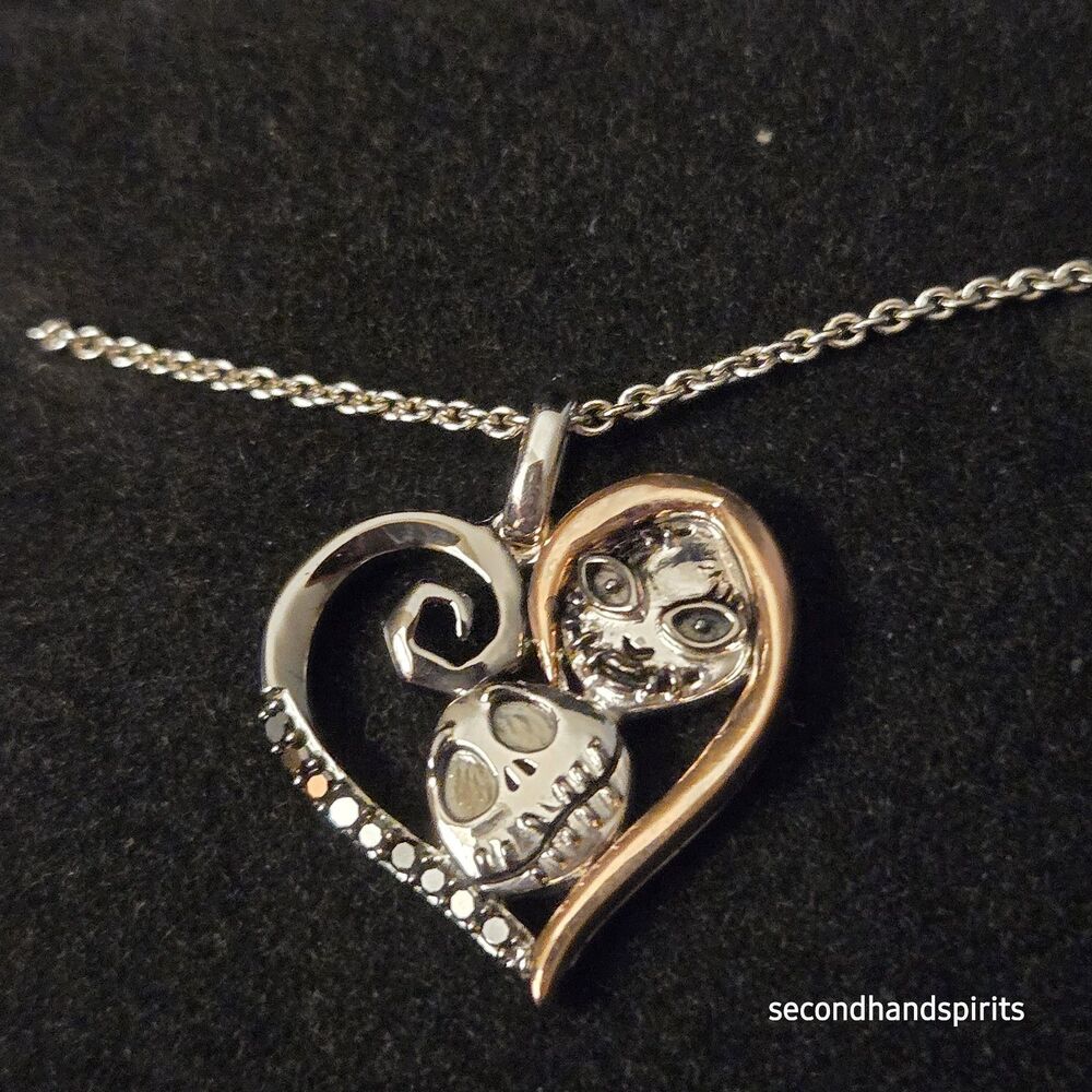 Kay Disney Diamond Heart Pendant Two Tone 10K Gold  925 Nightmare Bfor Christmas